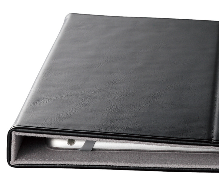 タブレット汎用ブックタイプケース/レザー/7.0～8.4インチ/ブラック