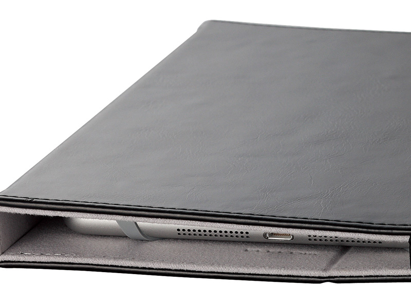 タブレット汎用ブックタイプケース/レザー/7.0～8.4インチ/ブラック