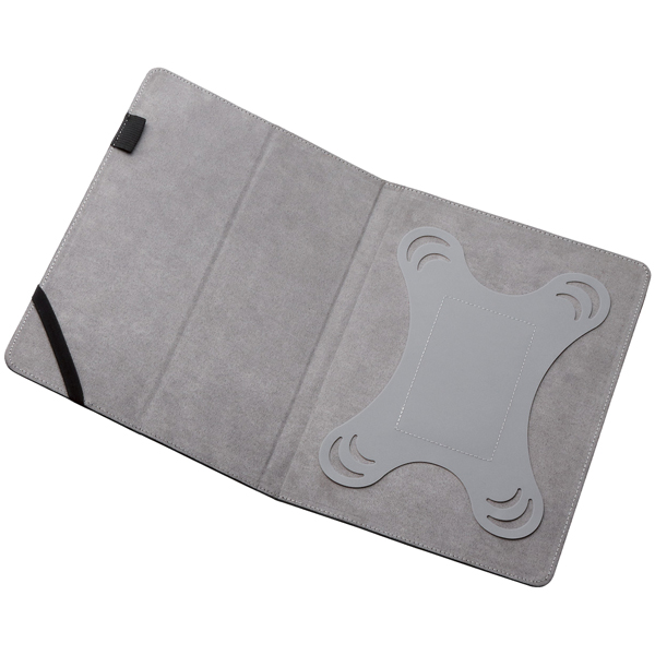 タブレット汎用ブックタイプケース/スタンダード/ゴム/ソフトレザー/8.5～10.5inch/ブラック