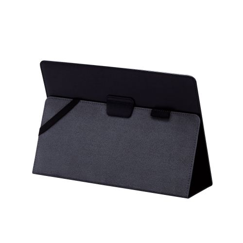 タブレット汎用手帳型ケース/ソフトレザー/2アングル/ペンホルダー/8.5～11.5inch/ブラック
