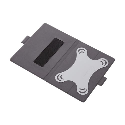 タブレット汎用手帳型ケース/ソフトレザー/薄型ケース/フリーアングル/ハンドベルト/8.5～11.5inch/ブラック