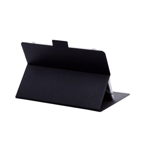 タブレット汎用手帳型ケース/ソフトレザー/薄型ケース/フリーアングル/ハンドベルト/8.5～11.5inch/ブラック