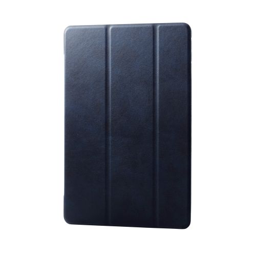 iPad 第9/8/7世代/iPad 10.2 2019年モデル用フラップケース 背面クリア/ネイビー