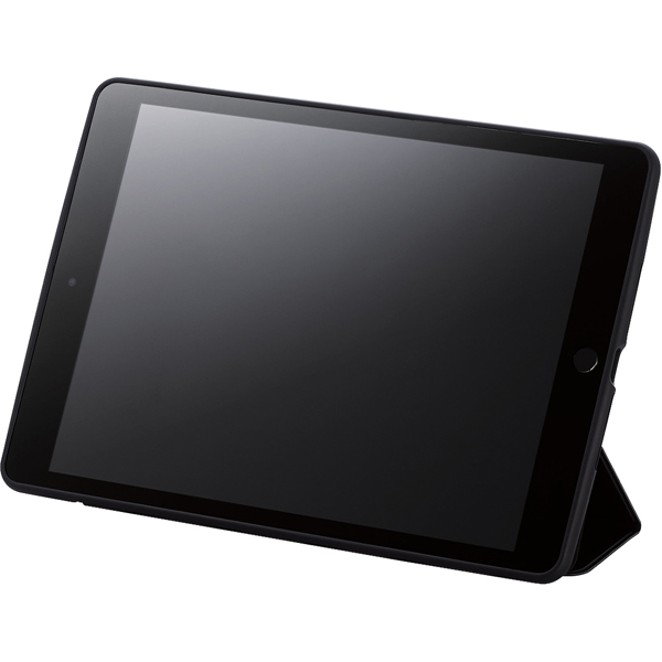 iPad 第9世代(2021年モデル)用ハイブリッドケース/TOUGH SLIM LITE/フレームカラー/フラップ付き/ブラック