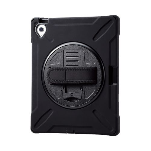 iPad 10.9inch(第10世代)用フルプロテクトケース/ショルダーベルト付/スタンド付/Apple Pencil収納/ブラック