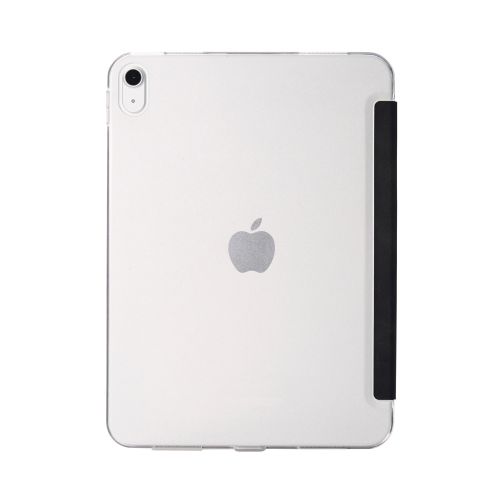 iPad 2022/iPad 第10世代用フラップケース/背面クリア/ソフトレザー/2アングル/スリープ対応/ブラック