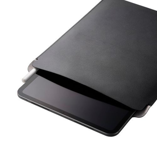 11インチiPad Pro(M4)レザーポーチ/スタンド/Apple Pencil収納/ブラック