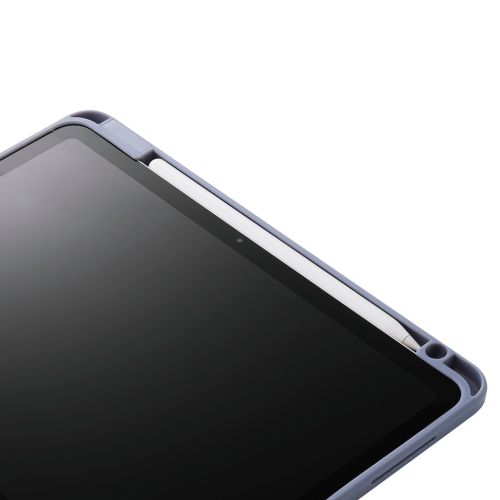 iPad Air 11インチ(M3/M2)/フラップケース/360度回転/マグネット着脱/背面クリア/ブルーグレー