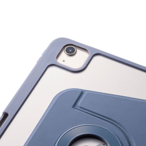 iPad Air 11インチ(M3/M2)/フラップケース/360度回転/マグネット着脱/背面クリア/ブルーグレー