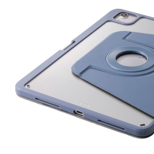 iPad Air 11インチ(M3/M2)/フラップケース/360度回転/マグネット着脱/背面クリア/ブルーグレー