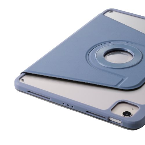 iPad Air 11インチ(M3/M2)/フラップケース/360度回転/マグネット着脱/背面クリア/ブルーグレー