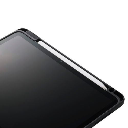 iPad Air 11インチ(M3/M2)/フラップケース/360度回転/マグネット着脱/背面クリア/ブラック