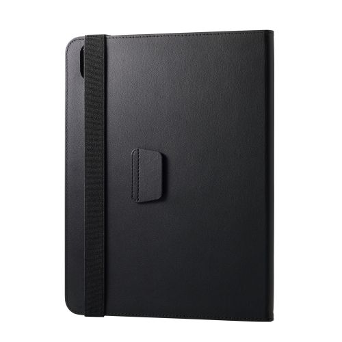iPad Air 11インチ(M3/M2)/iPad 第10世代/フラップケース/衝撃ガード/ベルト付/2アングル/軽量/ブラック