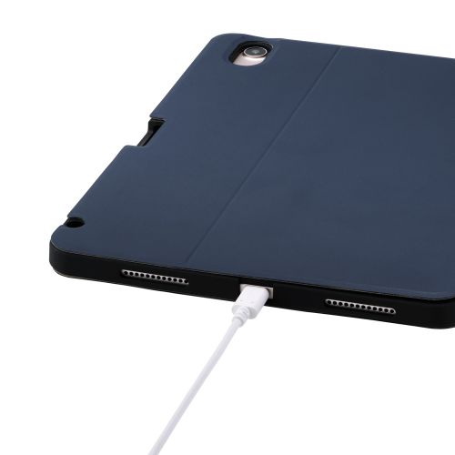 iPad Air 11インチ(M3/M2)/フラップケース/衝撃吸収/ApplePencil収納/スリープ対応/ネイビー