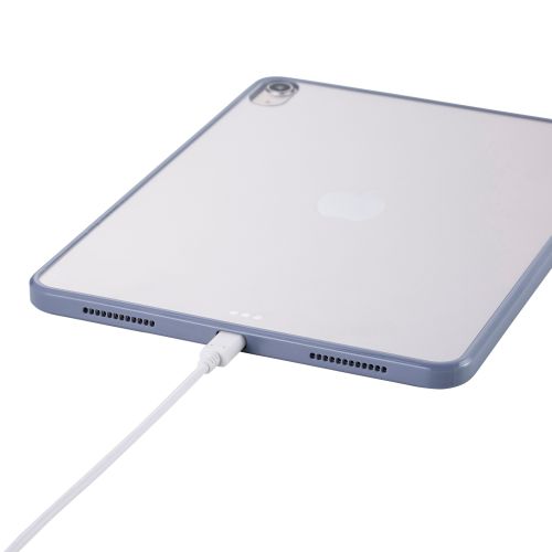 iPad Air 11インチ(M3/M2)/クリアケース/背面クリア/軽量/カラーエッジ/ブルーグレー