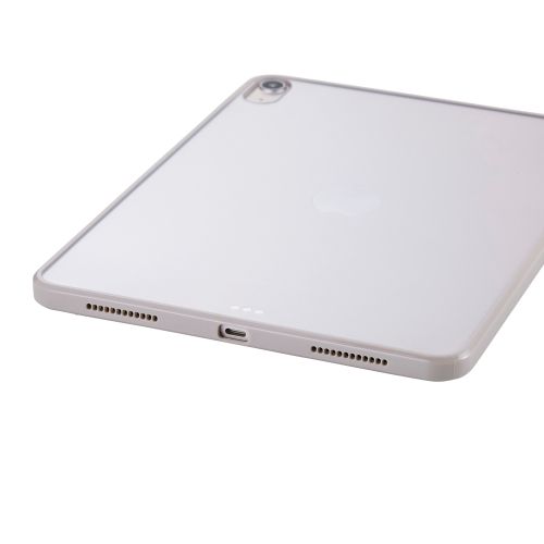 iPad Air 11インチ(M3/M2)/クリアケース/背面クリア/軽量/カラーエッジ/グレージュ