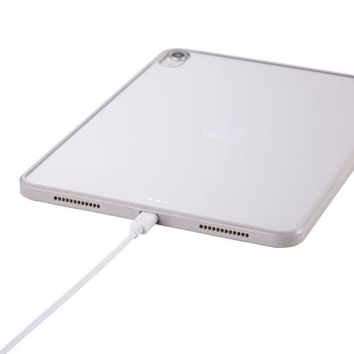 iPad Air 11インチ(M3/M2)/クリアケース/背面クリア/軽量/カラーエッジ/グレージュ