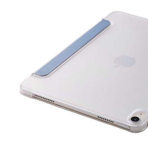 iPad Air 11インチ(M3/M2)/フラップケース/薄型軽量/背面クリア/2アングル/スリープ対応/ブルーグレー