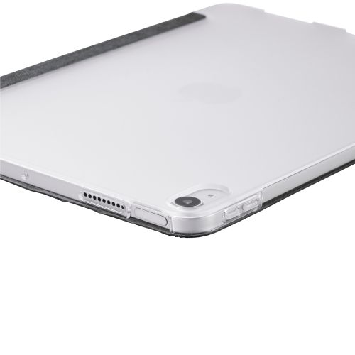 iPad Air 11インチ(M3/M2)/フラップケース/薄型軽量/ファブリック/背面クリア/2アングル/ブラック