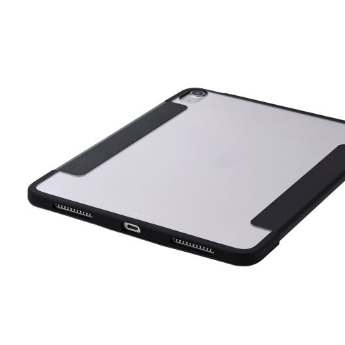 iPad Air 11インチ(M3/M2)/フラップケース/薄型軽量/背面クリア/フレームカラー/ブラック