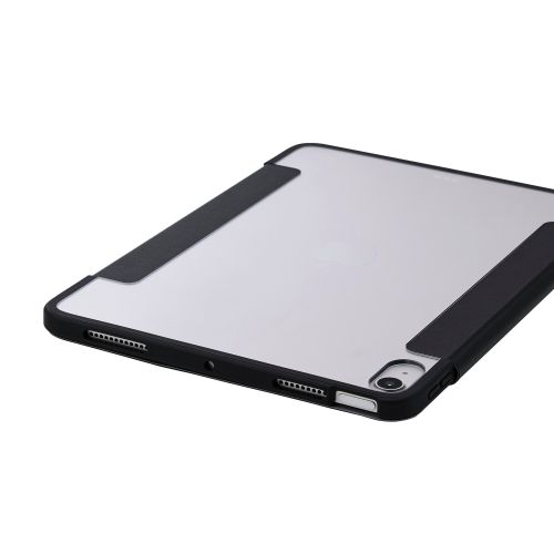 iPad Air 11インチ(M3/M2)/フラップケース/薄型軽量/背面クリア/フレームカラー/ブラック