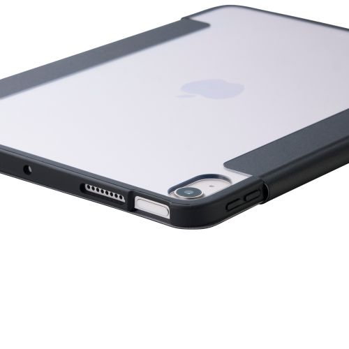 iPad Air 11インチ(M3/M2)/フラップケース/薄型軽量/背面クリア/フレームカラー/ブラック