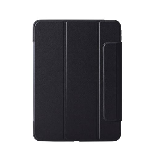 iPad Air 11インチ(M3/M2)/フラップケース/薄型軽量/背面クリア/フレームカラー/ブラック
