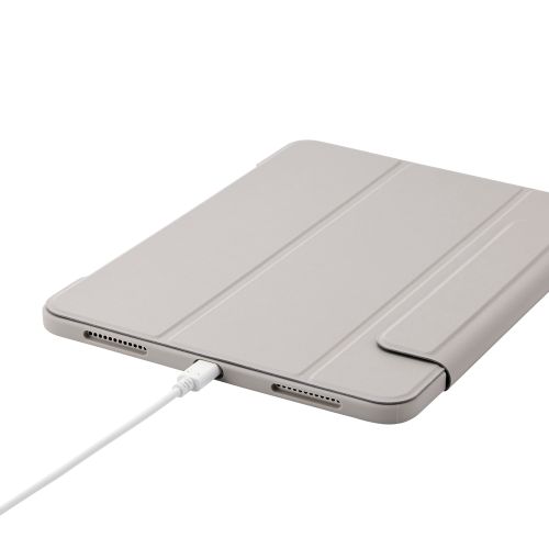 iPad Air 11インチ(M3/M2)/フラップケース/薄型軽量/背面クリア/フレームカラー/グレージュ