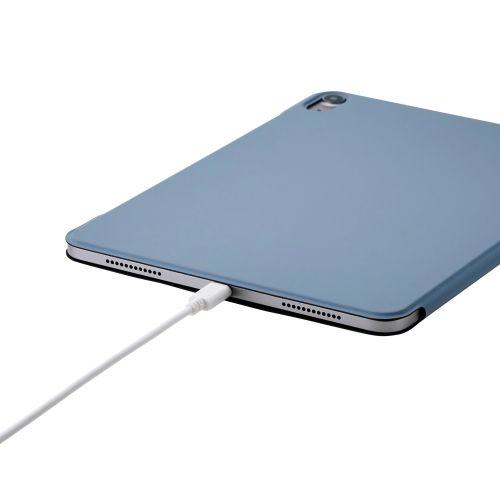 iPad Air 11インチ(M3/M2)/フラップケース/超薄型/ソフトレザー/マグネット装着/スリープ対応/ブルーグレー