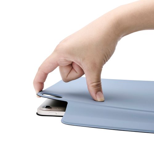 iPad Air 11インチ(M3/M2)/フラップケース/超薄型/ソフトレザー/マグネット装着/スリープ対応/ブルーグレー