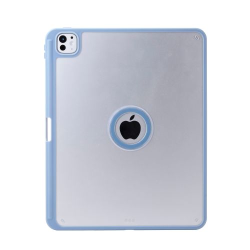 13インチiPad Pro(M4)/フラップケース/360度回転/マグネット着脱/背面クリア/ブルーグレー