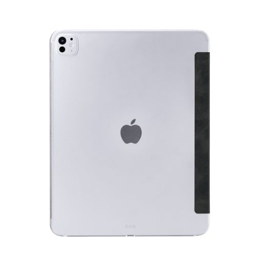 13インチiPad Pro(M4)/フラップケース/薄型軽量/背面クリア/2アングル/スリープ対応/ブラック