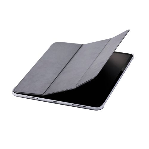13インチiPad Pro(M4)/フラップケース/薄型軽量/背面クリア/2アングル/スリープ対応/ブラック
