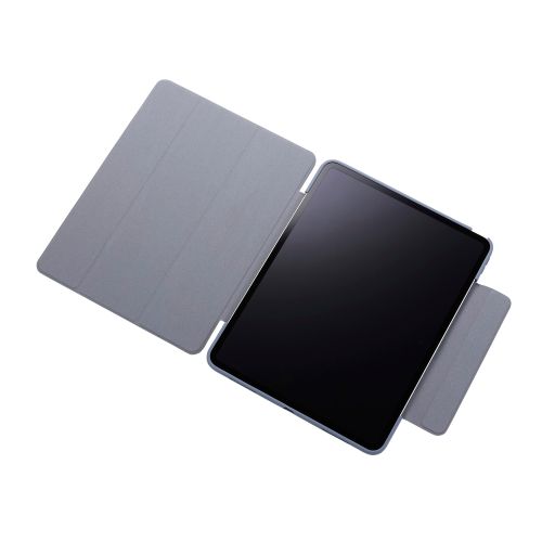 13インチiPad Pro(M4)/フラップケース/薄型軽量/背面クリア/フレームカラー/ブルーグレー