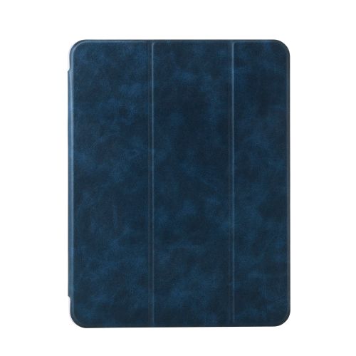 13インチiPad Pro(M4)/フラップケース/薄型軽量/背面クリア/2アングル/スリープ対応/ネイビー