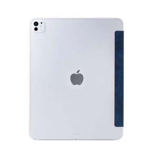 13インチiPad Pro(M4)/フラップケース/薄型軽量/背面クリア/2アングル/スリープ対応/ネイビー