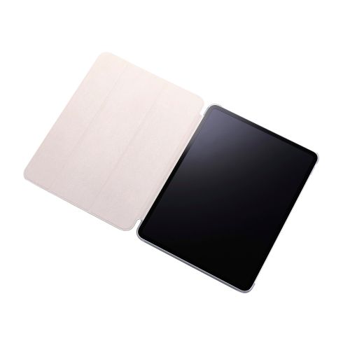 13インチiPad Pro(M4)/フラップケース/薄型軽量/背面クリア/2アングル/スリープ対応/ネイビー