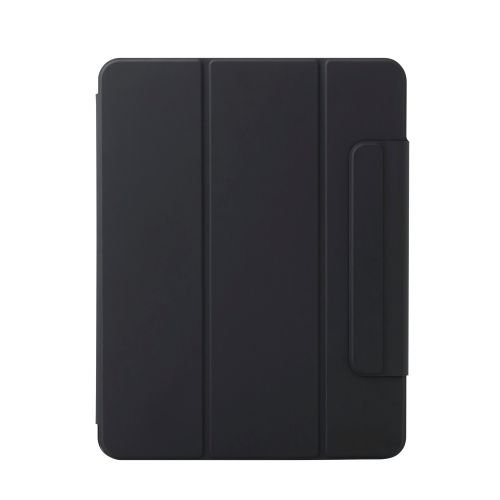 13インチiPad Pro(M4)/フラップケース/超薄型/ソフトレザー/マグネット装着/スリープ対応/ブラック