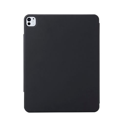 13インチiPad Pro(M4)/フラップケース/超薄型/ソフトレザー/マグネット装着/スリープ対応/ブラック
