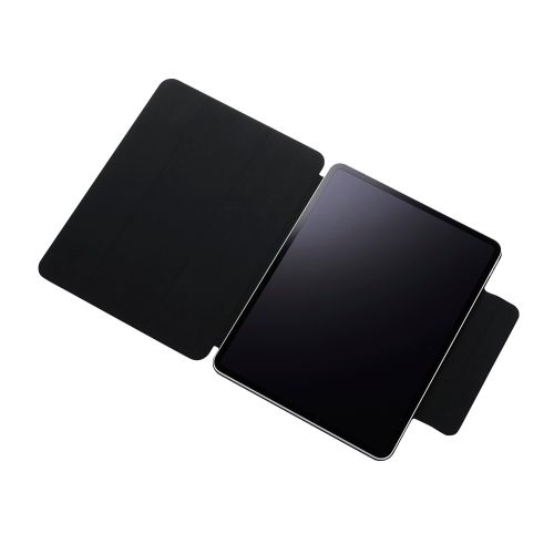 13インチiPad Pro(M4)/フラップケース/超薄型/ソフトレザー/マグネット装着/スリープ対応/ブラック