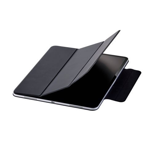 13インチiPad Pro(M4)/フラップケース/超薄型/ソフトレザー/マグネット装着/スリープ対応/ブラック