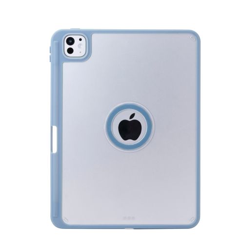 11インチiPad Pro(M4)/フラップケース/360度回転/マグネット着脱/背面クリア/ブルーグレー
