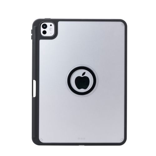 11インチiPad Pro(M4)/フラップケース/360度回転/マグネット着脱/背面クリア/ブラック
