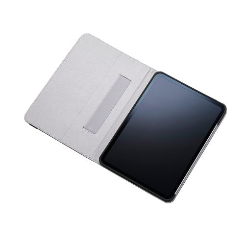 11インチiPad Pro(M4)/フラップケース/衝撃ガード/ベルト付/2アングル/軽量/ブラック