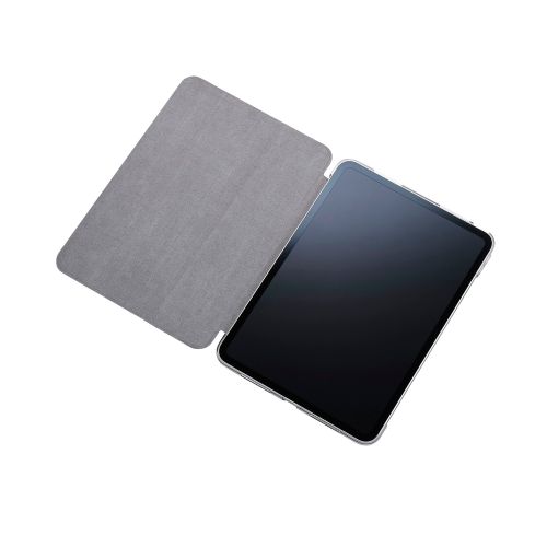 11インチiPad Pro(M4)/フラップケース/薄型軽量/ファブリック/背面クリア/2アングル/ブラック