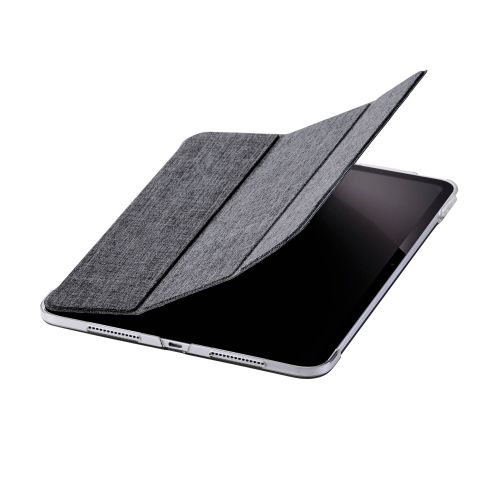11インチiPad Pro(M4)/フラップケース/薄型軽量/ファブリック/背面クリア/2アングル/ブラック