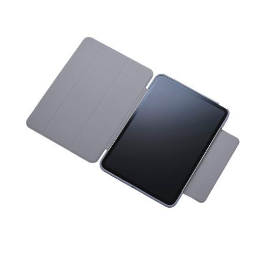 11インチiPad Pro(M4)/フラップケース/薄型軽量/背面クリア/フレームカラー/ブルーグレー