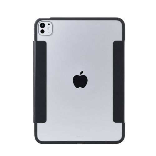 11インチiPad Pro(M4)/フラップケース/薄型軽量/背面クリア/フレームカラー/ブラック