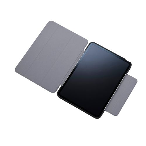 11インチiPad Pro(M4)/フラップケース/薄型軽量/背面クリア/フレームカラー/ブラック