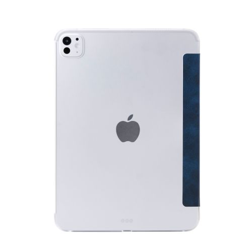 11インチiPad Pro(M4)/フラップケース/薄型軽量/背面クリア/2アングル/スリープ対応/ネイビー